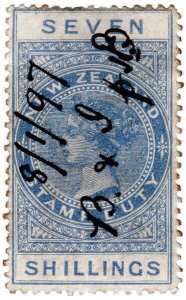 (I.B) New Zealand Revenue : Stamp Duty 7/- (1882)