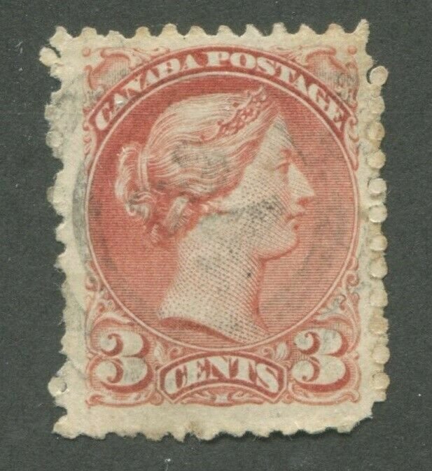 CANADA #37 USED SMALL QUEEN 2-RING NUMERAL CANCEL 24