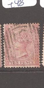 Mauritius 1872 QV 10d SG 67 VFU (10asy)