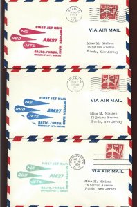 FN41 (3 Covers) AM-27 NE 880 Jets Balto./ Wash. March 1, 1961