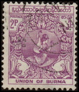 Burma 123 - Used - 2p Dancer (1953)