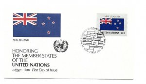 United Nations #477 Flag Series 1986, New Zealand, Artmaster FDC