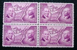 USA 795 3c Ordinance of 1787, Block of 4, MNH, VF