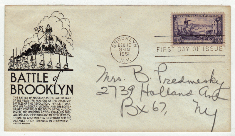 USA First Day Cover # 1003 - Battle of Brooklyn - Anderson