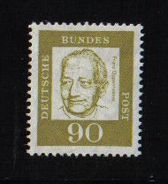 Germany #837  MNH  1964  Famous Germans  fluorescent   90pf