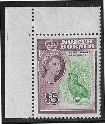 North Borneo Sc #294 $5 bird issue NH VF