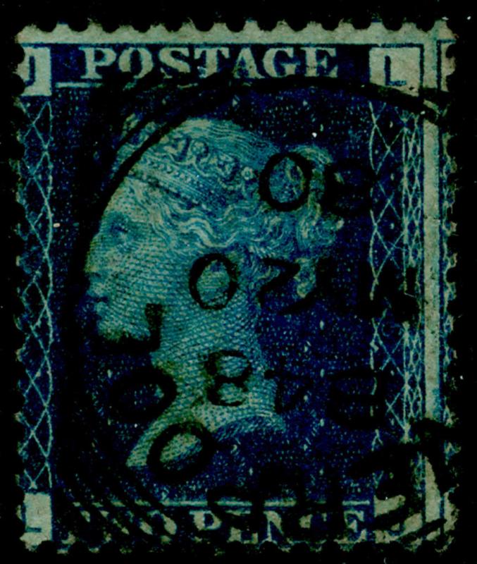 SG47, 2d dp blue plate 15, FINE USED. Cat £38. LJ