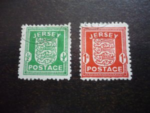 Stamps - Jersey - Scott# N1-N2 - Used Set of 2 Stamps