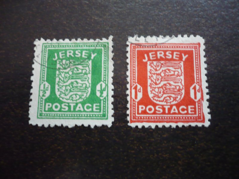 Stamps - Jersey - Scott# N1-N2 - Used Set of 2 Stamps