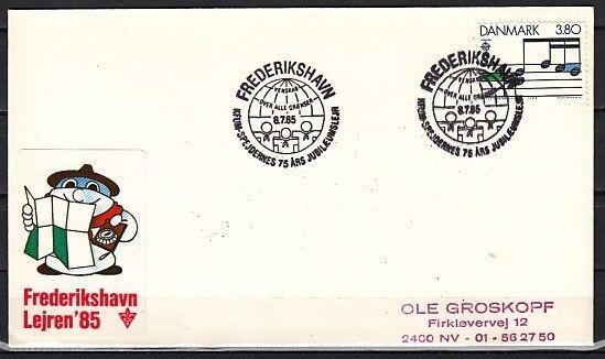 Denmark, 08/JUL/85. Lejren `85 Scouting Cancel on Cachet Envelope. ^