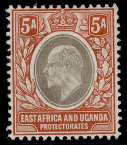 EAST AFRICA and UGANDA EDVII SG24a, 5a grey & orange-brown, M MINT. CHALKY