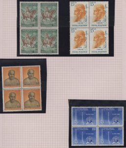 MOMEN: INDIA SG #424-481 1961-64 (48 BLOCKS) MINT OG NH £250+ LOT #65455 