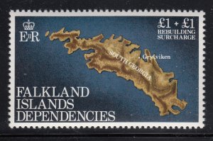 Falkland Islands Dep. 1982 MNH Scott #1LB1 Map of Battle Sites - Rebuilding