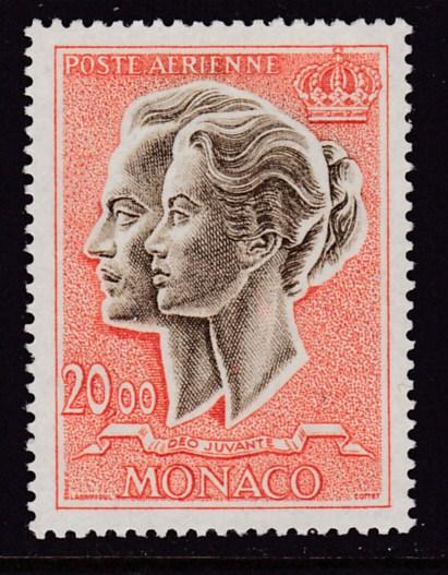 Monaco 1971 Air Mail 20.fr. Prince Rainier III & Princess Grace XF/NH(**)