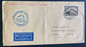 1929 Germany Graf Zeppelin LZ 127 American Flight Cover To Dearborn MI USA