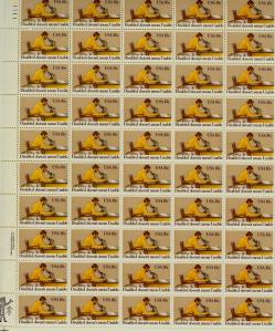 Scott 1925 Year Disabled Worker 18ct 50 Stamp Sheet