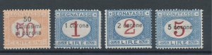 1922 Dalmatia, Postage No. 1/4, 4 values MNH **