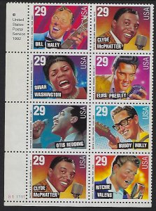 Catalog # 2724 30 Plate Block of 8 Vertical Rock & Roll Rhythm & Blues music