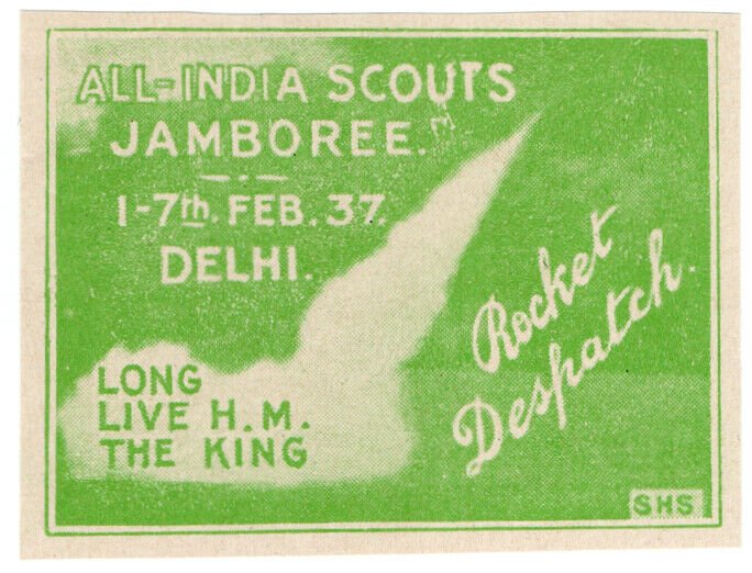(I.B) India Cinderella : India Scouts Jamboree Rocket Mail (Delhi 1937)
