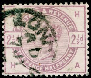 SG190, 2½d lilac, USED. Cat £18. HA