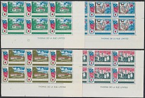 SAMOA 1967 Red Cross set imprint blocks of 6 MNH............................K729