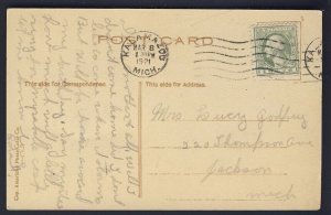 POSTAL HISTORY USA - Kalamazoo Mich 1921 to Jackson  MICH GENEALOGY POSTCARD