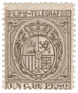 (I.B) Philippines Telegraphs : 1c Olive-Grey (1896)