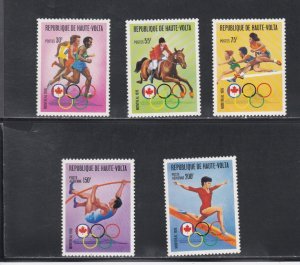 Burkina Faso # 390-392, C231-232, C233  Montreal Olympics,  Mint NH 1/2 Cat.