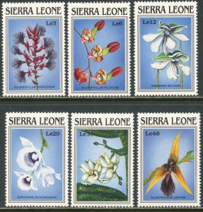 SIERRA LEONE Sc#1078-1083 1989 Orchid Flowers Part Set OG Mint NH