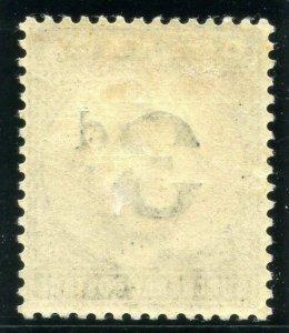 Grenada 1892 QV Postage Due 3d blue-black MLH. SG D3. Sc J3.