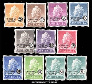 Christmas Island Scott 1-10 Mint never hinged.