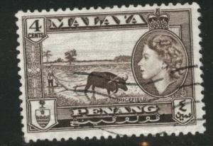 MALAYA Penang Scott 47 used 1957 QE2