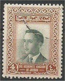 JORDAN, 1954, used 4f, King Hussein, Scott 309