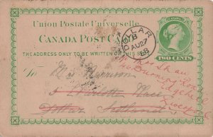 Canada 1888 Toronto Dollar Scotland Redirected Liverpool Postal Stationery Card