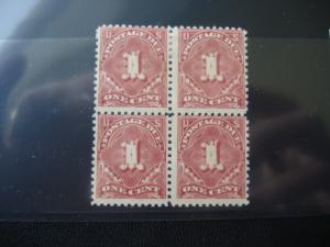 1917 SCOTT # J 61  1c .BLK OF FOUR  M/OG/NH WITH  CERT. 