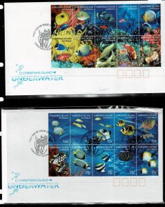 CHRISTMAS ISLAND 2004 UNDERWATER WORLD  FDC'S X2