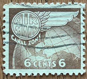 Canal Zone #C22 Used Single Canal Zone Globe and Wing SCV $.25 L48