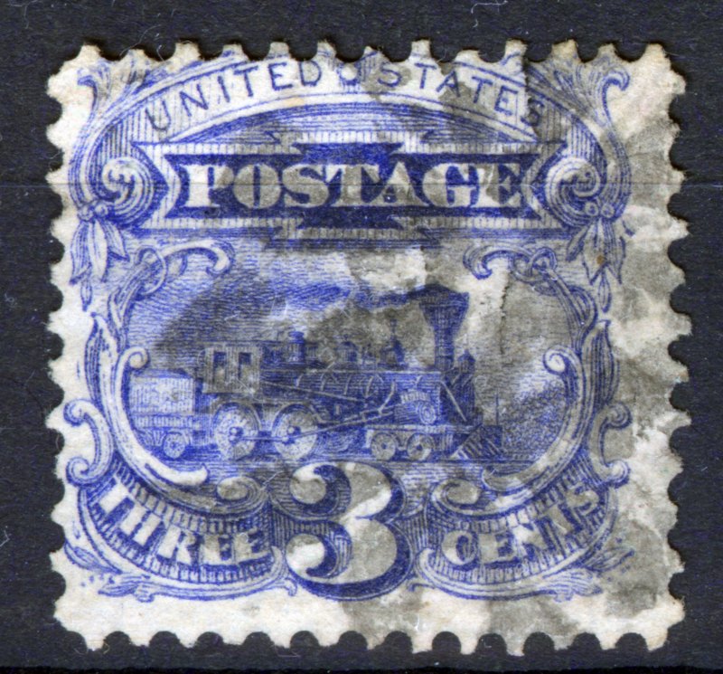 USA STAMP, 1869, Baldwin-Locomotive, 3c, Ultramarine,