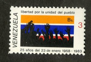 VENEZUELA 1287 MNH SCV $1.00 BIN $.60 GOVERNMENT