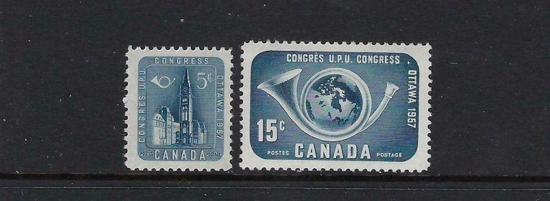 CANADA SCOTT #371-372 1957 UPU CONGRESS - MINT NEVER HINGED