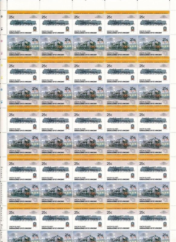 D400734 Trains Locomotives P.O. Rebuilt Class 1929 MNH Specimen Union Island