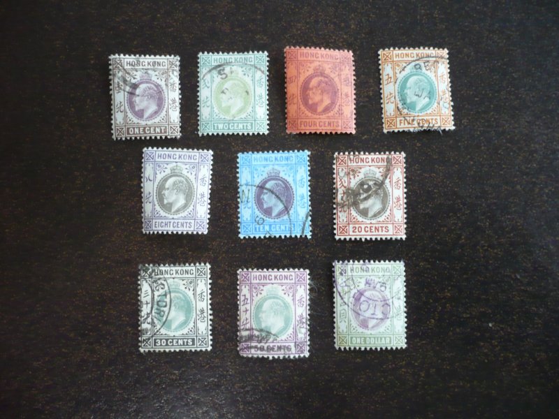 Stamps - Hong Kong - Scott# 71-76,78-81 - Used Part Set of 10 Stamps