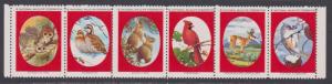 National Wildlife Federation Strip of 6 Diff 1977 Wildlife Stamps  I Combine S/H