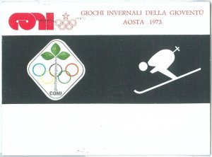 72980 - ITALY - Postal History -  Special Postcard: YOUTH SPORTS GAMES  1973 Ski