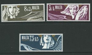 MALTA SG482/4 1972 CHRISTMAS MNH