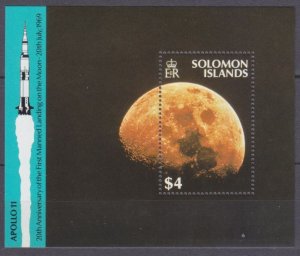 1989 Solomon Islands  712/B27 20 years of Apollo 11 moon landing