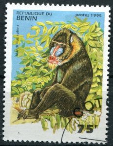 Benin Sc#756 Used, 75fr multi, Primates (1995)