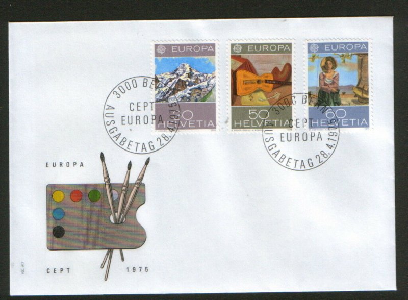 SWITZERLAND-FDC-EUROPA CEPT-1975.