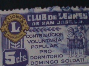​CUBA-INTERNATIONAL LION CLUB-USED-VERY OLD STAMP-FANCY CANCEL VERY FINE