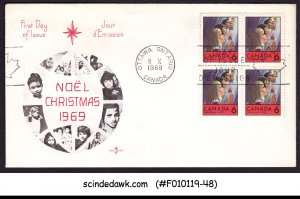 CANADA - 1969 CHRISTMAS - BLK OF 4 - FDC